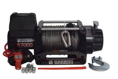 Carbon Winch 12V 17000lb Heavy Duty Series winch with synthetic rope