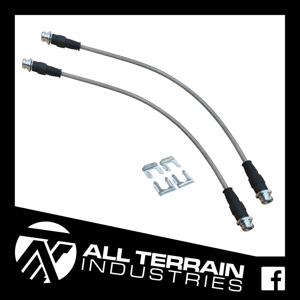 Tora Extended Rear Braided Brake Hose Lines For Nissan Navara D40 4WD Ute (2005-2015) - 2 Lines